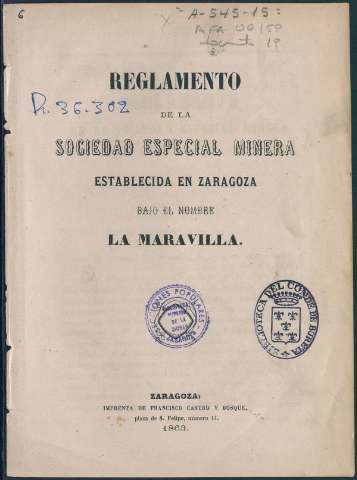 Reglamento de la Sociedad Especial Minera... (1863)