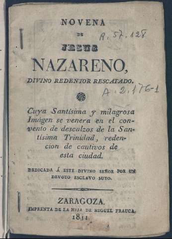 Novena de Jesús Nazareno ... (1811)