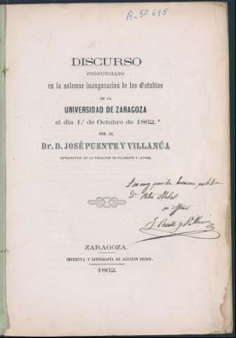 Discurso pronunciado en la solemne inauguracion... (1862)