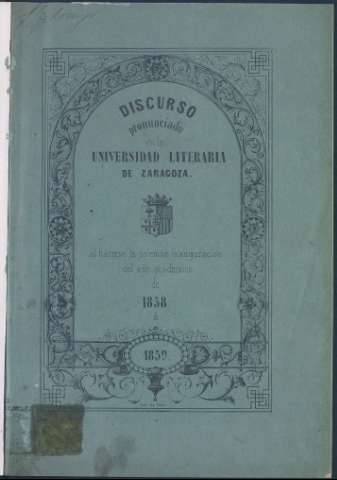 Oración inaugural que al verificarse el acto... (1858)