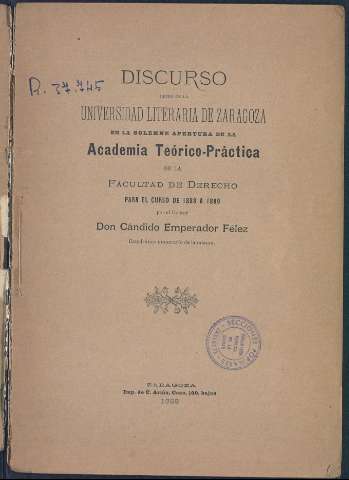 Discurso leído en la Universidad Literaria de... (1888)