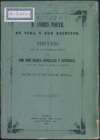 D. Andrés Piquer, su vida y sus escritos :... (1857)